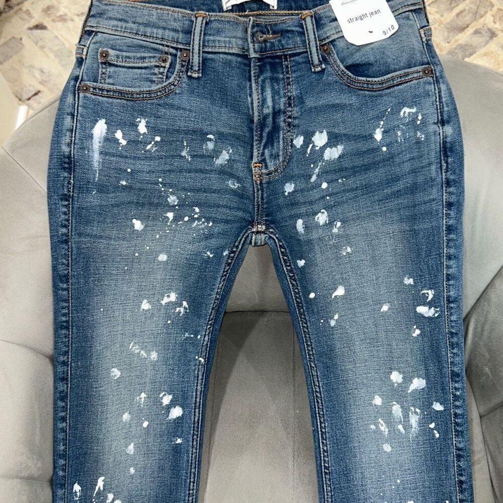Abercrombie kids paint splatter straight Jeans 9/10